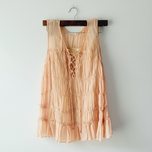 Floreat Anthropology peach nude color sleeveless top size S - Picture 2 of 9
